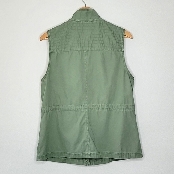 MERONA Army Green Utility Cargo Vest size Large Pockets Drawstring - Picture 9 of 17